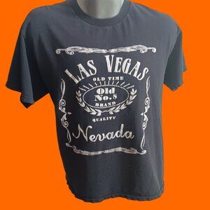 Vintage T-shirt Men's Large Y2K Las Vegas Whiskey Fade Rocker Cotton Punk